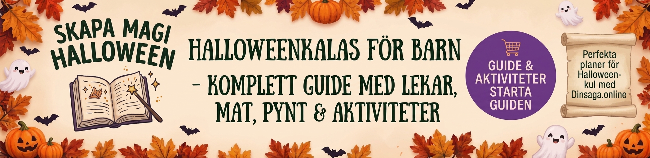 Halloweenkalas för barn med lekar, pyssel och Halloweenaktiviteter