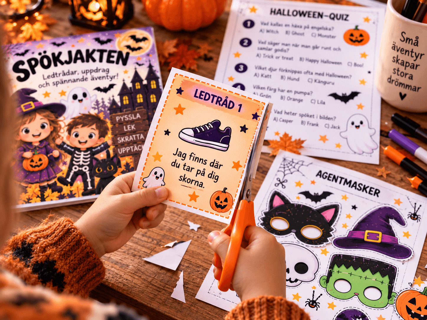 Digitalt Halloween-pysselpaket för barn
